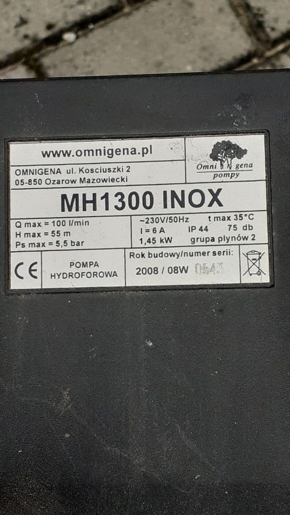 Hydrofor nowy MH 1300 inox
