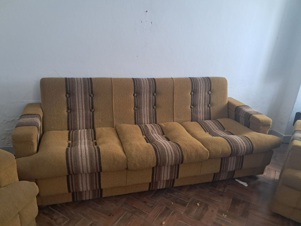 Conjunto sofas com cama anos 70/80