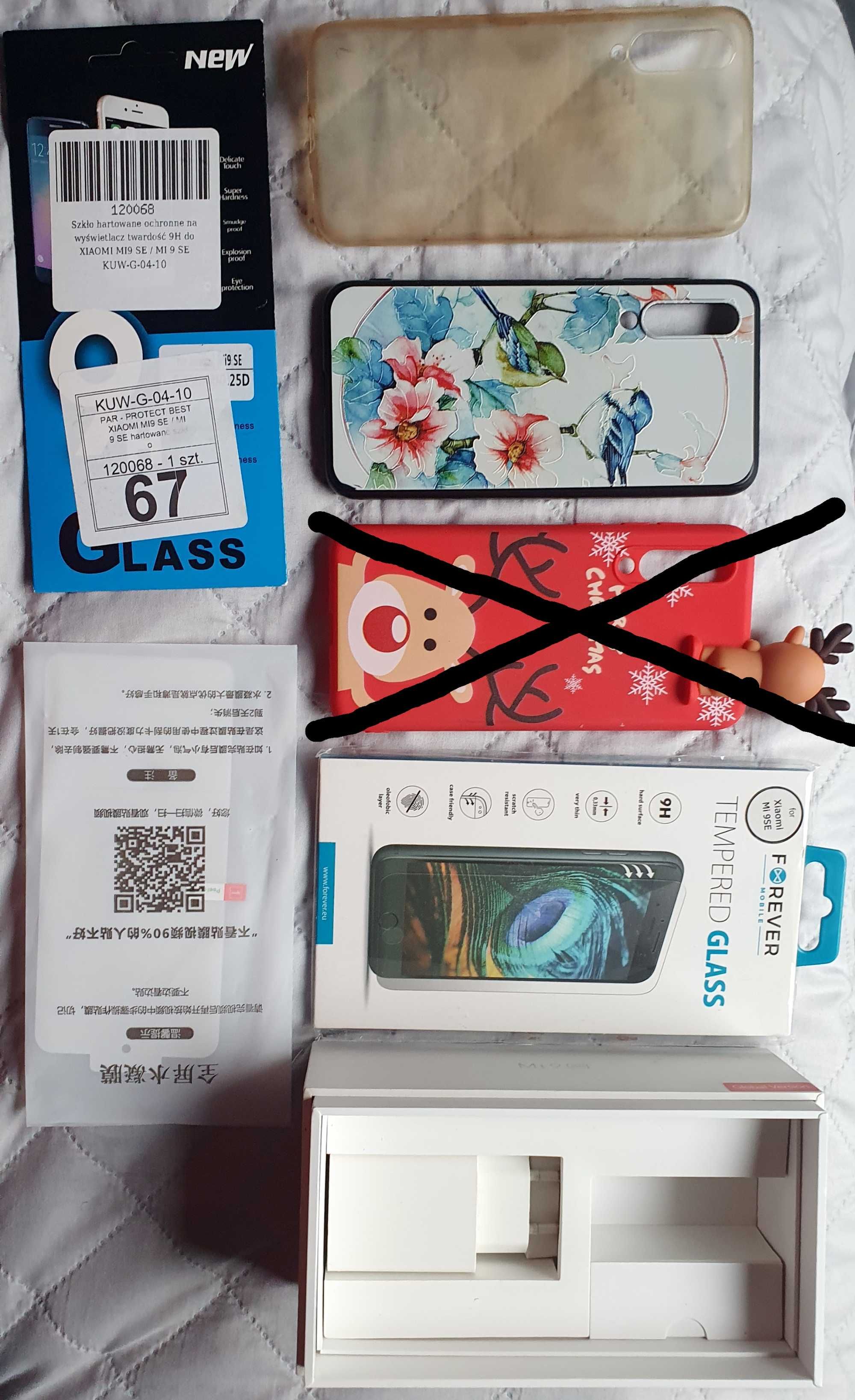 Xiaomi Mi 9 SE 6/128 fioletowy 3x etui 3x szkło/folia ładowarka pudełk