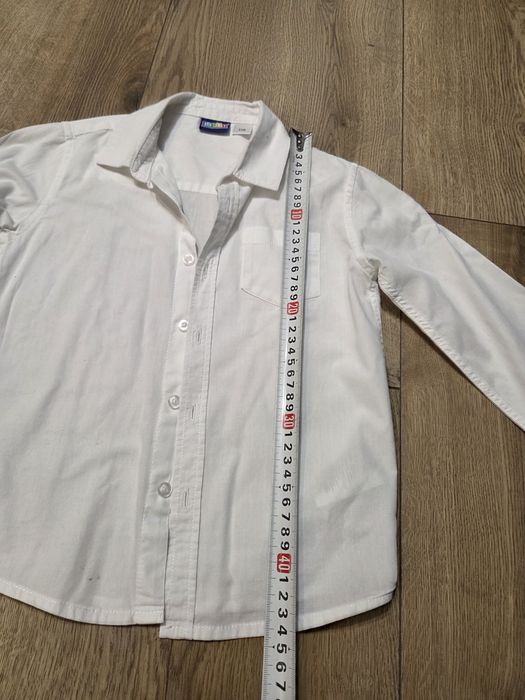 Koszula chłopięca z długim rękawem biała lupilu rozm. 116