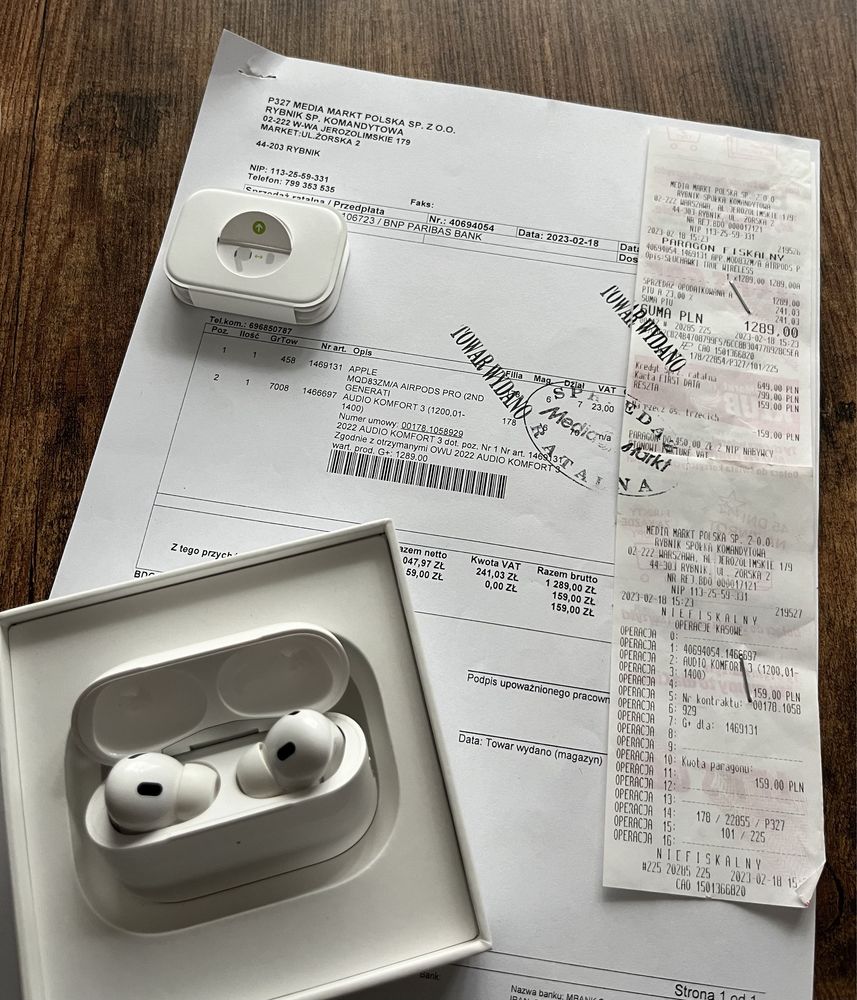 Słuchawki Apple AirPods Pro 2 (MagSafe Lightning Gwarancja) Oryginał