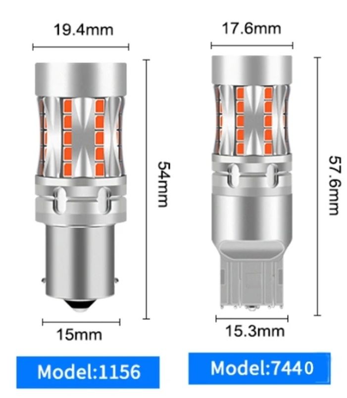 Лампи led автомобільні 1156 BA15S, 7443 W21, 1157 BAY15D