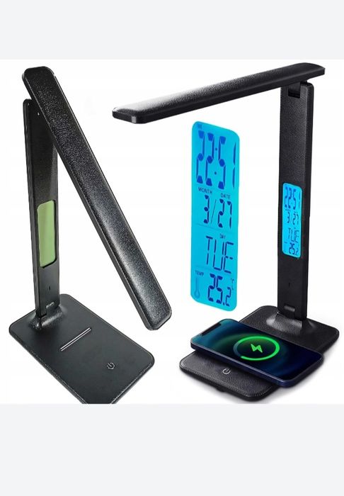 Lampka  LED ładowarka indukcyjna zegar kalendarz dotykowa Lethe