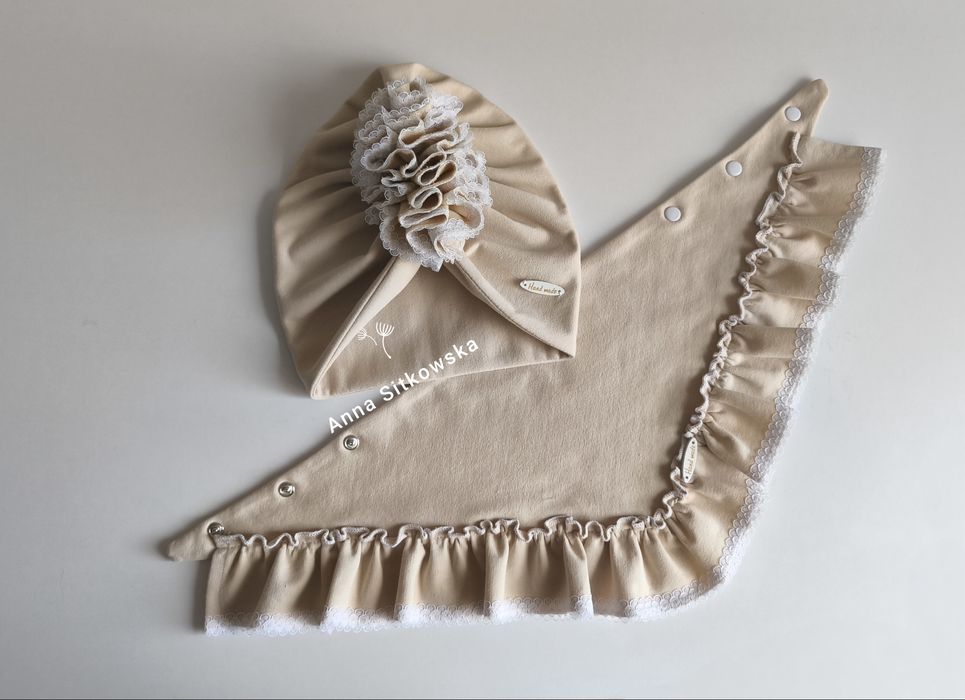 Czapka Turban chusta koronka