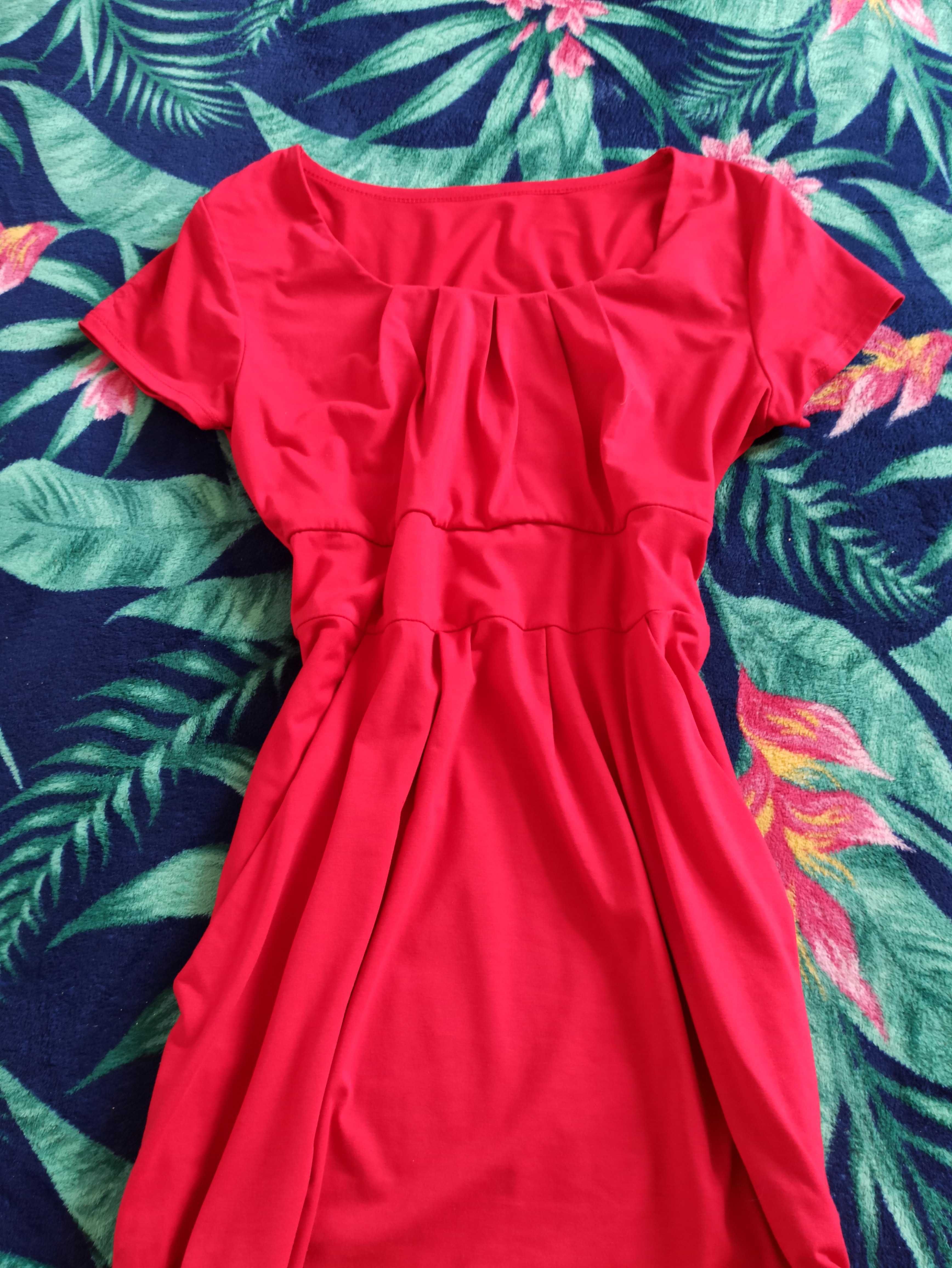 Sukienka czerwona kobieca S M L - Kup 3, zapłać za 2 rzeczy