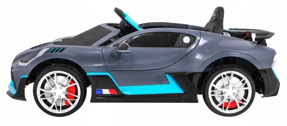 Autko na akumulator Bugatti Divo dla dzieci Pilot Wolny Start LED MP3