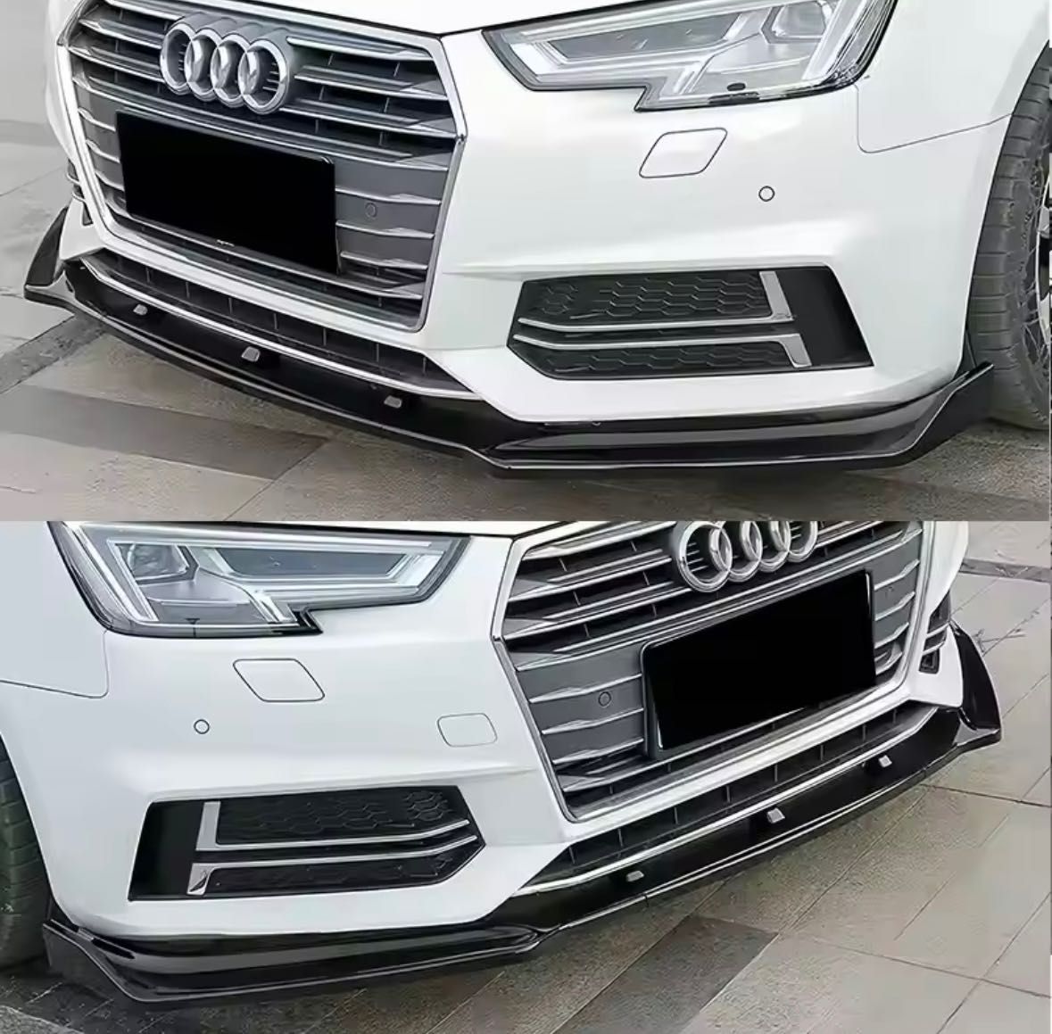 Губа накладка на передний бампер AUDI A4 S4 B9 сплитер обвес на бампер