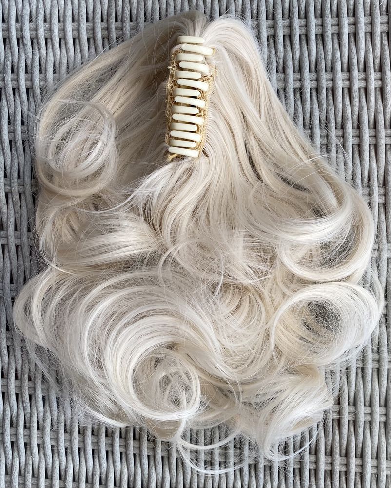 Premium Ultra włosy doczepiane, platynowy blond, 34 cm kucyk ( 623 )