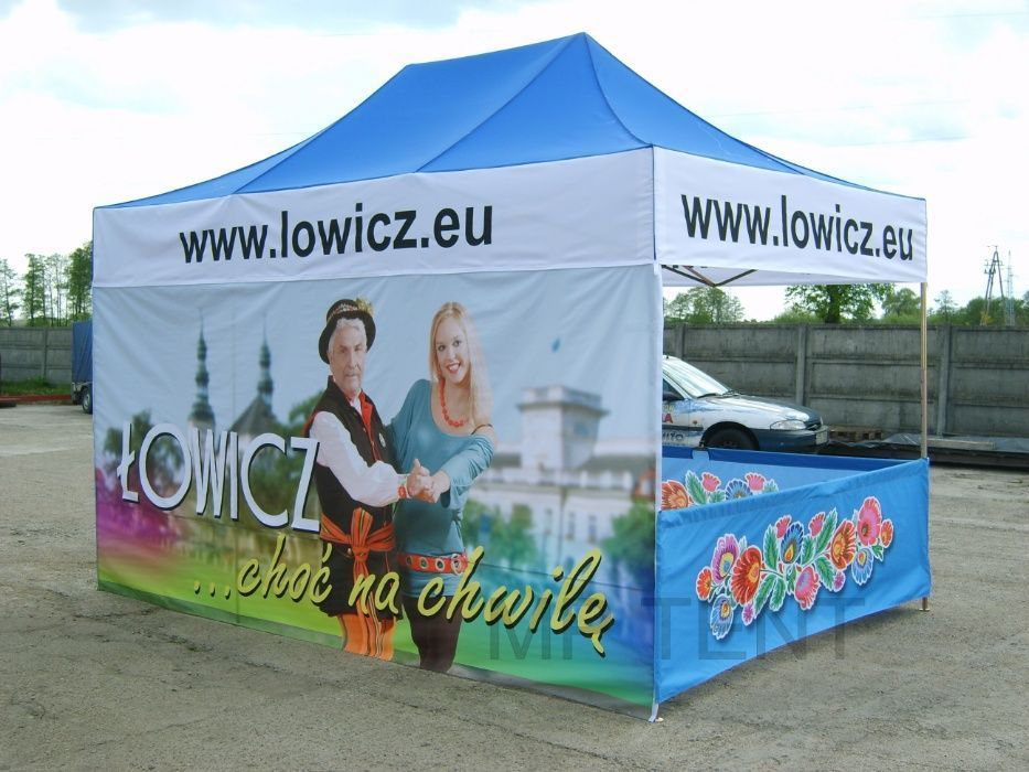 Namiot ekspresowy, reklamowy 3x6m z nadrukiem - stelaż alu premium