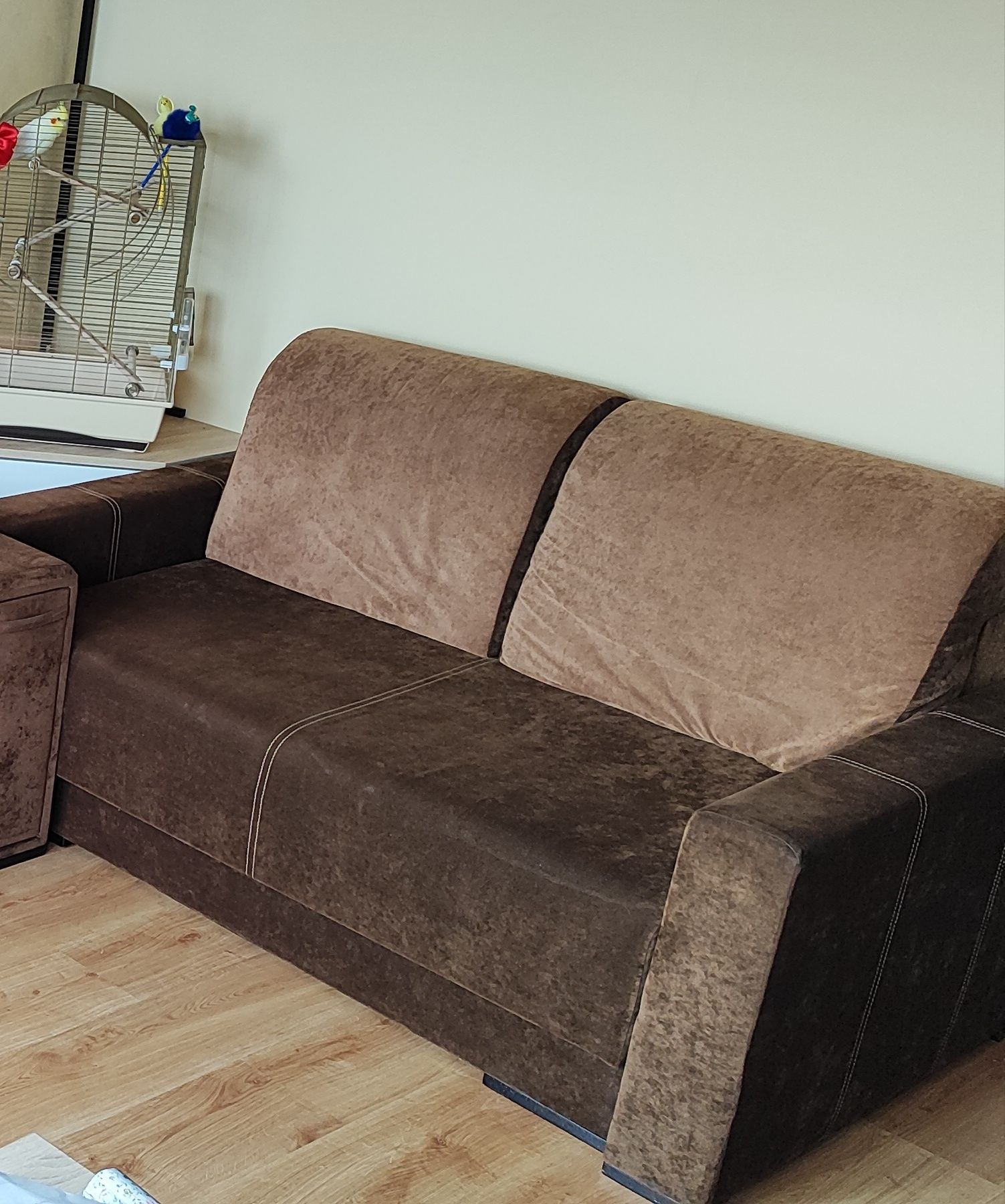 Mała sofa + funkcja spania - brąz - idealna dla dziecka