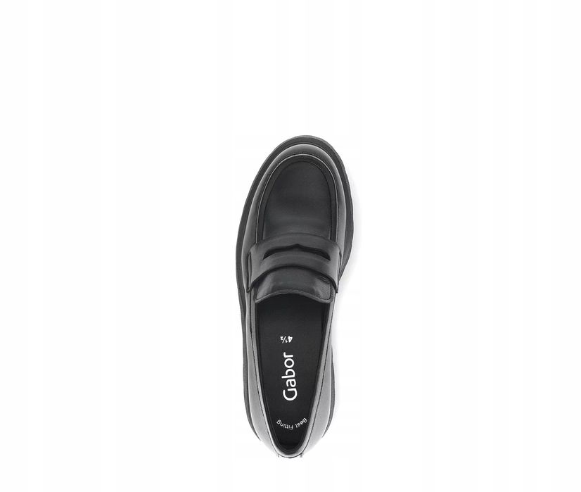 Gabor 41 Buty Damskie 75.300.27 Czarne Skórzane Półbuty Loafersy T861