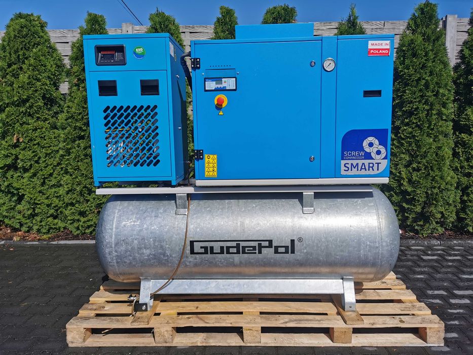 Tylko 1050h 2019r 15kw Sprężarka śrubowa GUDEPOL 2000L 10bar OSUSZACZ