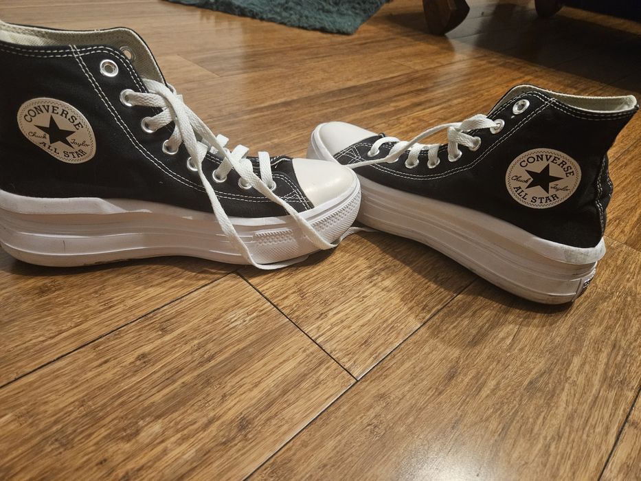 Converse czarne na grubej podeszwie