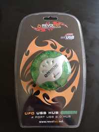 HUB USB 2.0 rozdzielacz: Revoltec 4 Port UFO