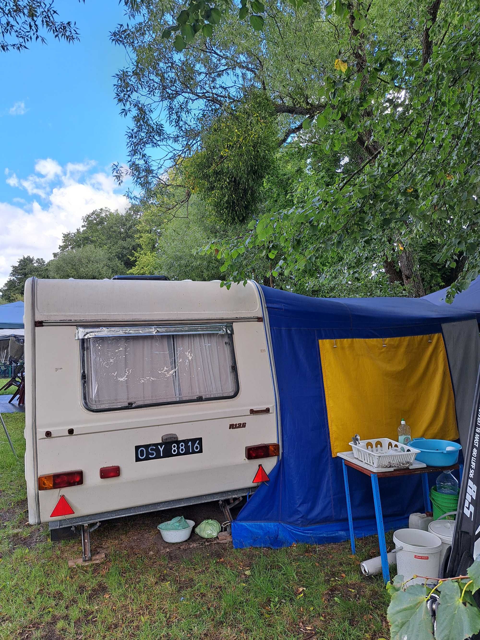 Sprzedam przyczepę NIEWIADÓW N126N + przedsionek + pokrowiec + hamak