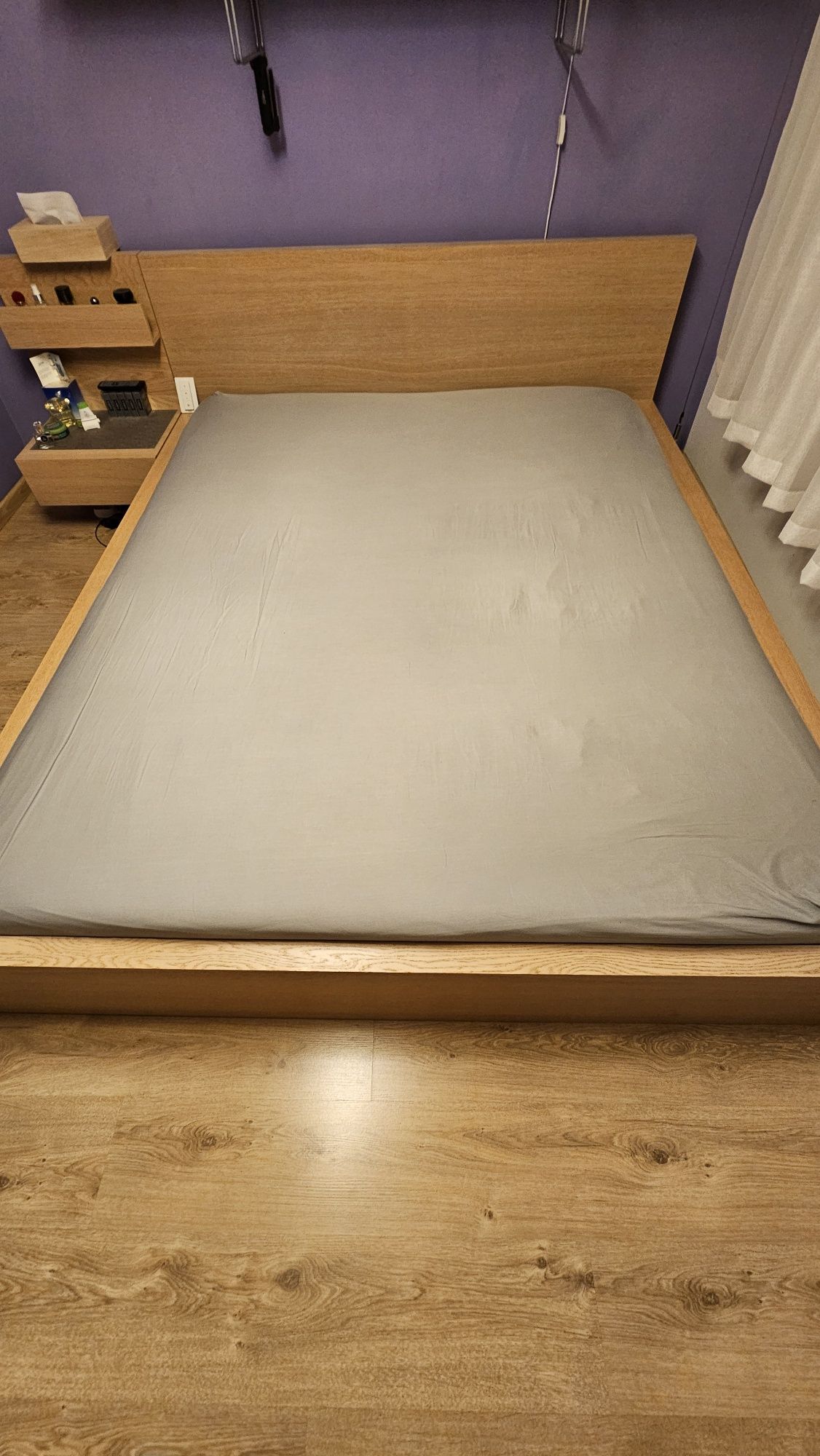 Malm łóżko 160x200 + szafka + materac