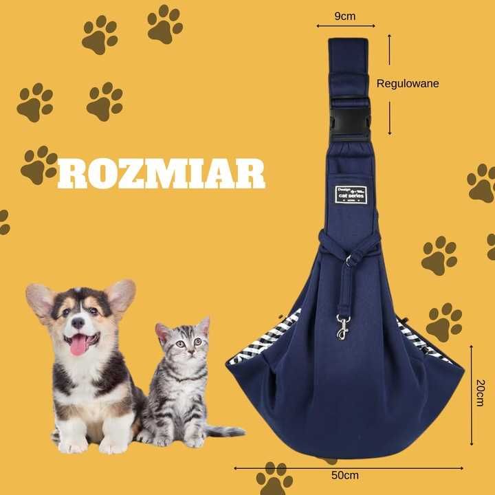 TORBA transportowa dla psów kotów do 7,5kg NA RAMIĘ dwustronna s963