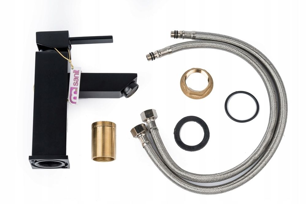 CARO bateria umywalkowa kran czarna + klik klak