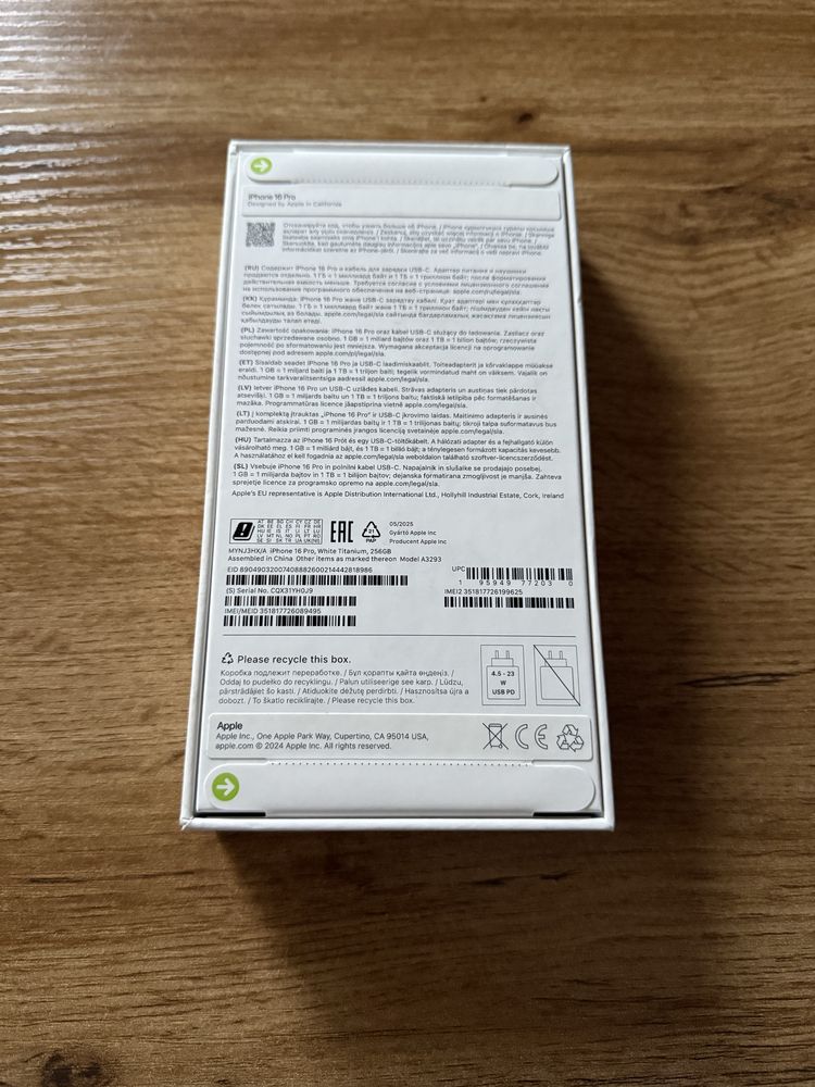 Iphone 16 Pro 256 gb-Black i White titanium nowe zaplombowane