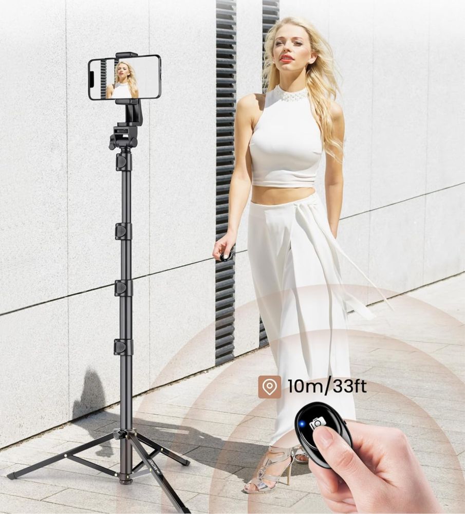 Statyw JOILCAN 2w1 selfie tripod z pilotem do smartfona 177 cm
