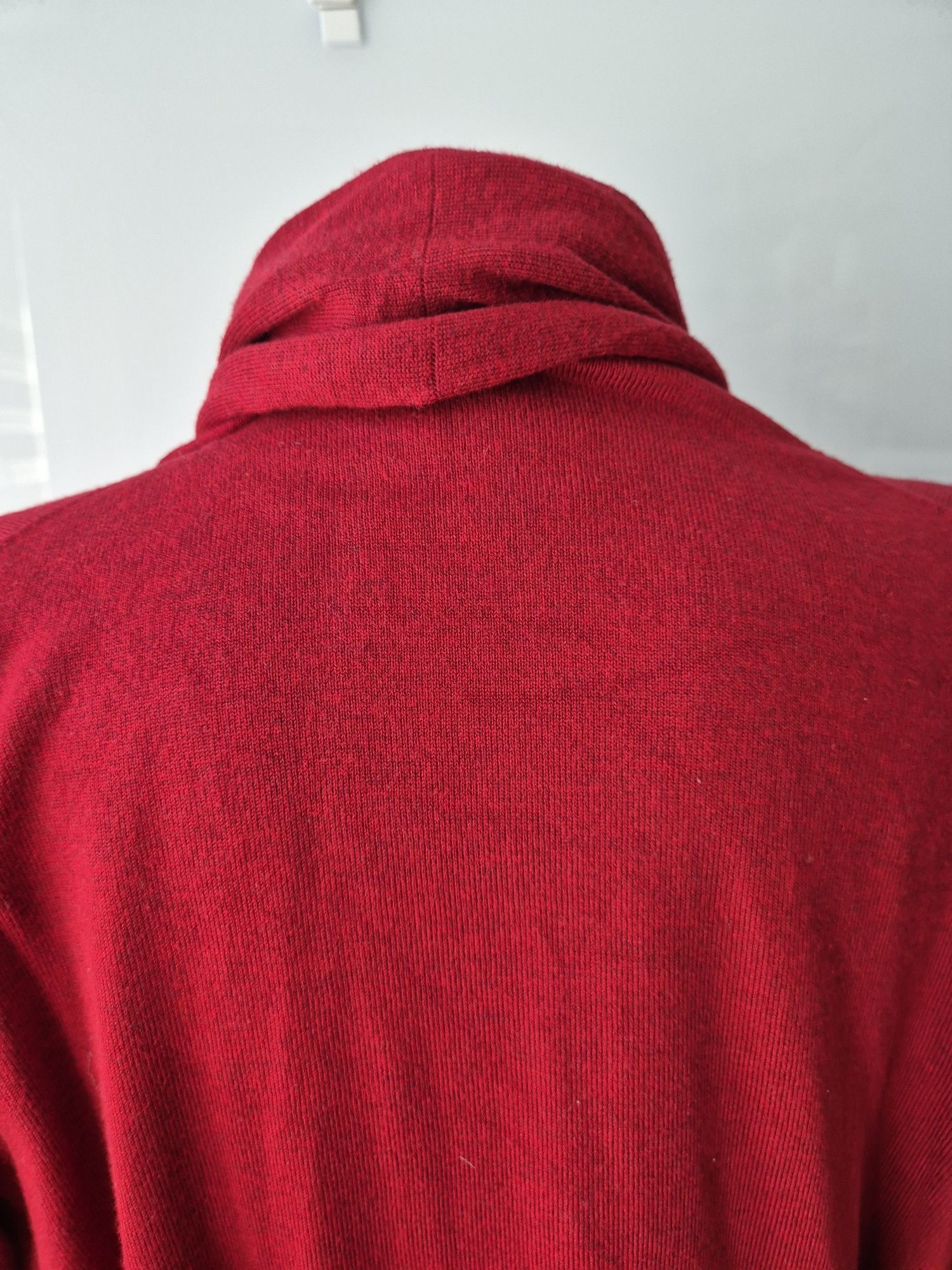 Czerwony długi kardigan Zara Knit L używany