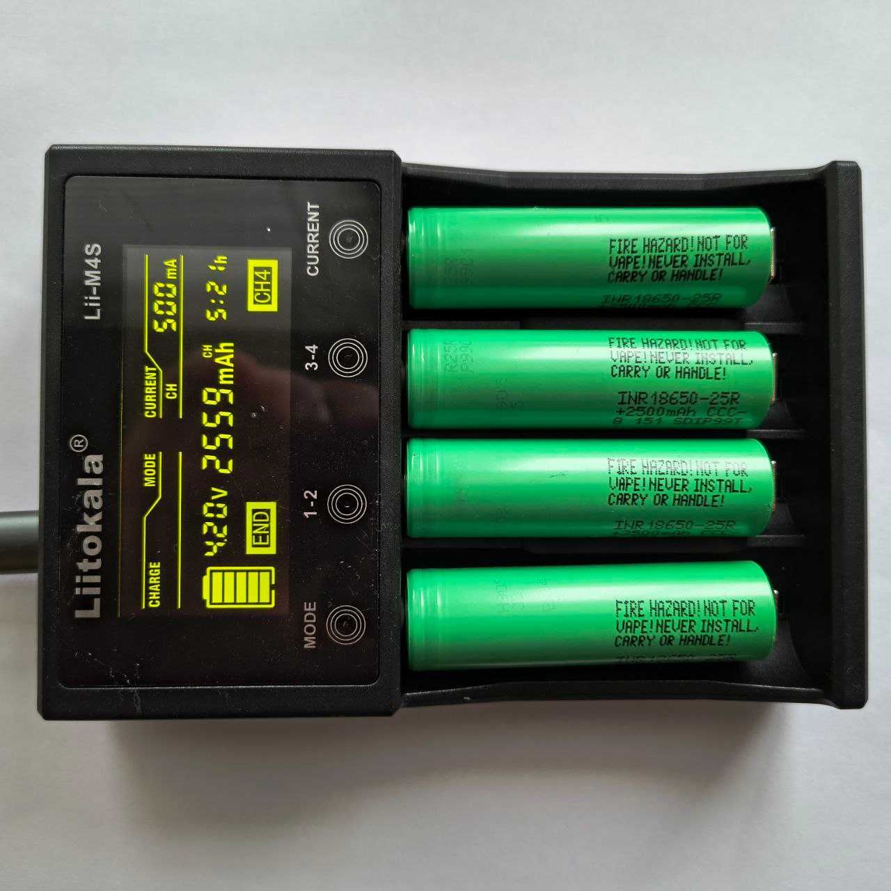 Высокотоковые 18650 аккумуляторы Samsung INR18650-25R 2500mah/20A/12mО