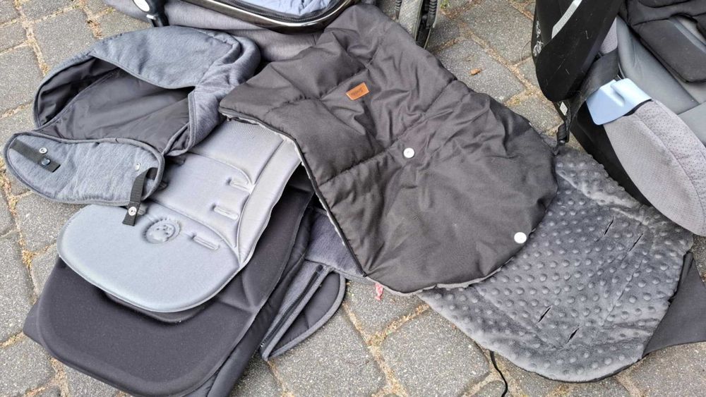 WÓZEK dziecięcy 2 w 1 gondola spacerówka + fotelik recaro + jeździki