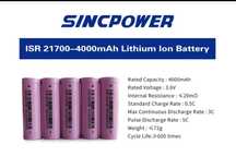Продам литийионный аккумулятор 21700 SINCpower химия NMC и LiFePO4.