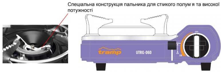 Газовая плита для туризма Tramp UTRG-060 Мини портативная плита
