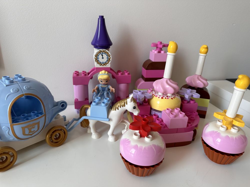 Lego Duplo tort 6785 i Disney Princess 6153 Kareta Kopciuszka