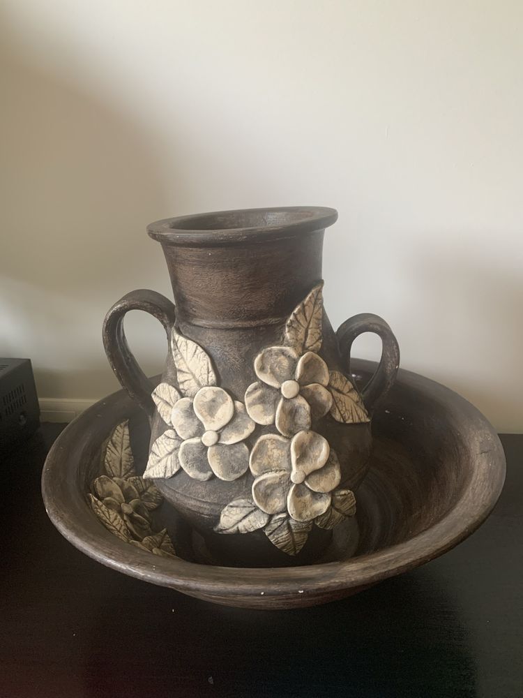 Pote decorativo castanho 1