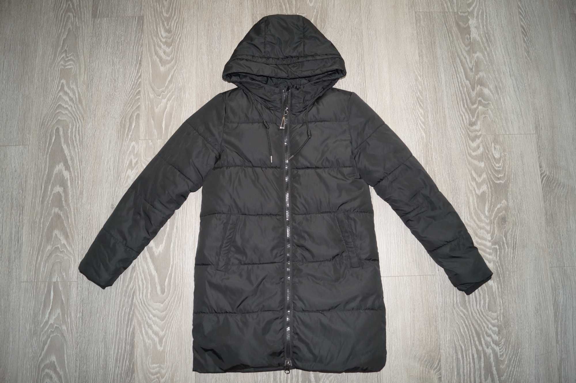 Куртка для дівчинки подовжена чорна (євро зима)