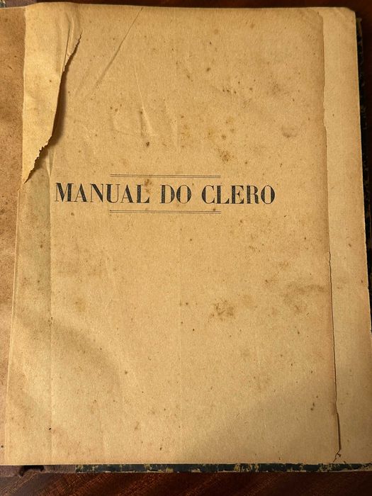 MANUAL DO CLERO 1899 (Bibliotheca do Orador Sagrado)
