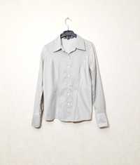 Сорочка батник блузка кофточка в смужку біла/чорна жіноча М р46-48