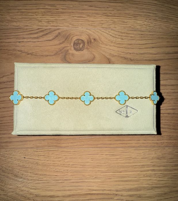 Pulseira Van Cleef & Arples (Verde Água)