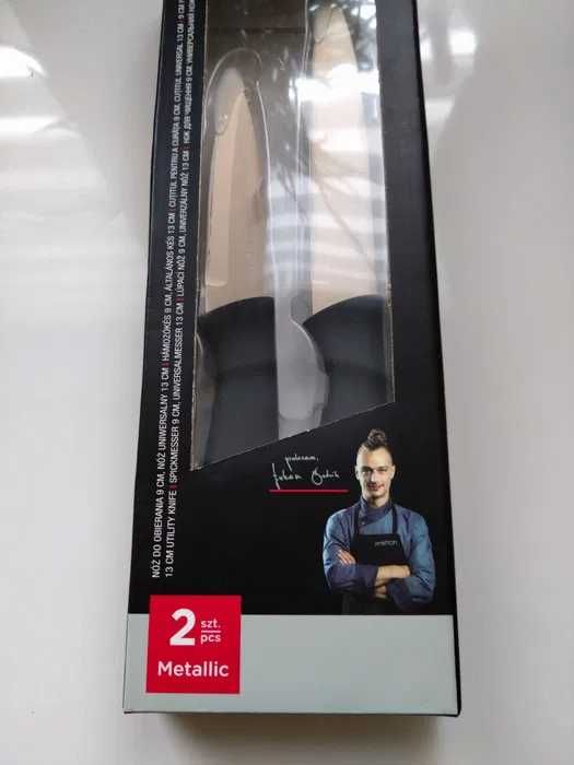 Zestaw noży Ambition Metallic 9 i 13 cm nowy w pudełku