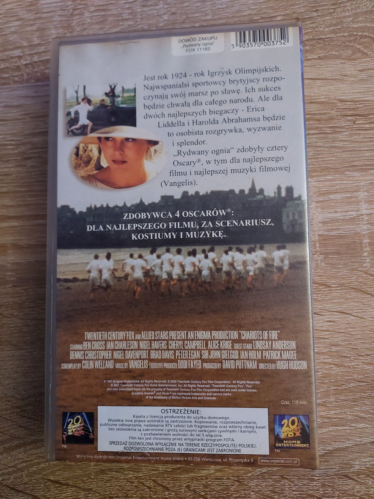 Rydwany Ognia- Ben Cross- Film Kaseta VHS Polski Lektor Unikat