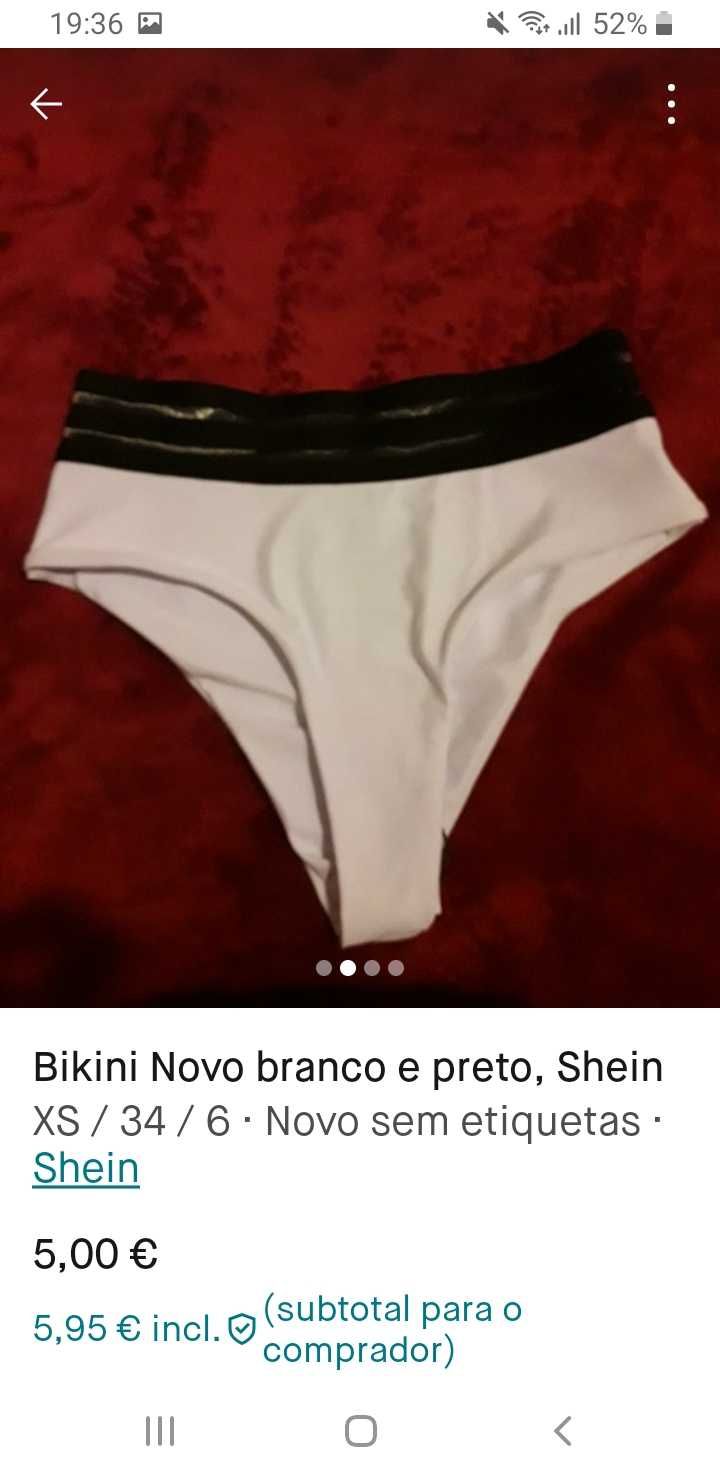 Bikini Novo branco e preto, Shein