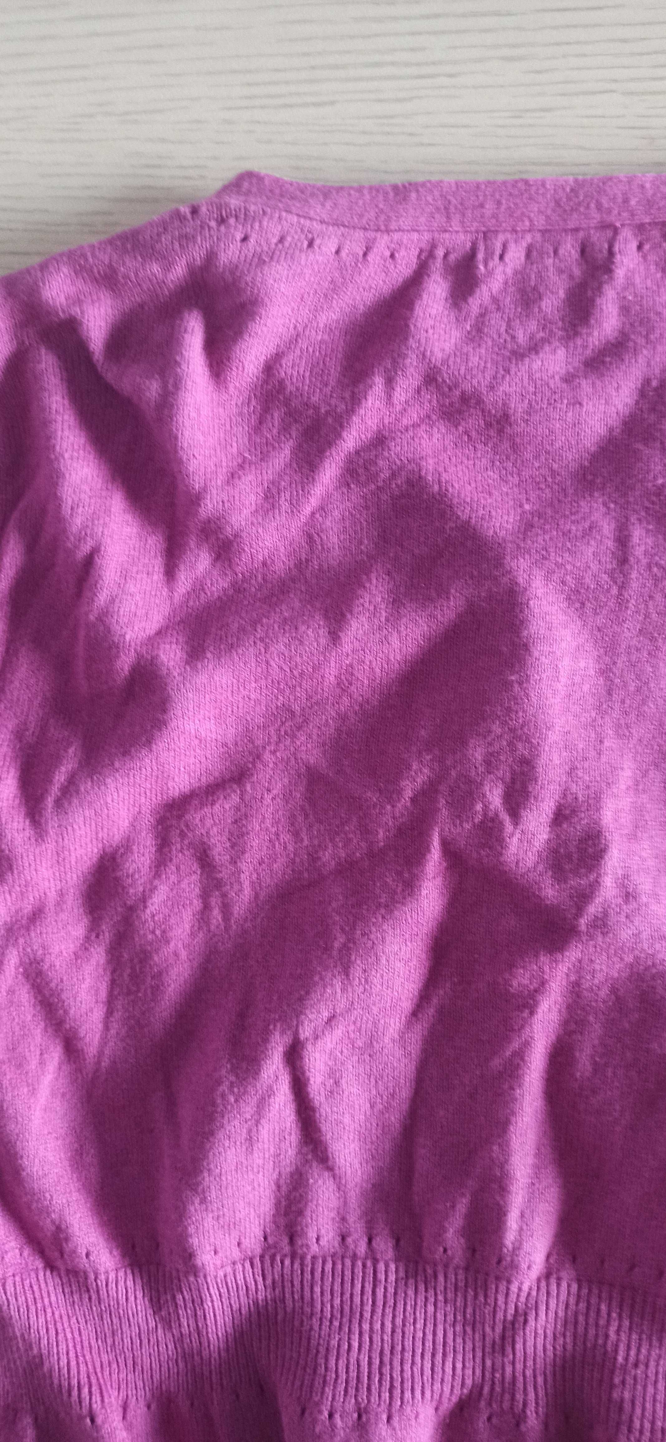 Sweter 146, różowy, rozpinany, dziewczęcy