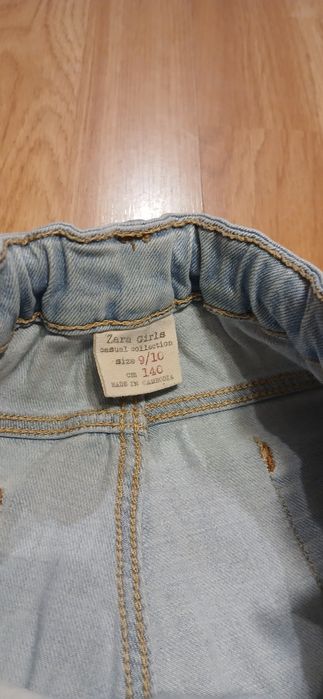 Calção de ganga azul dobrável- Zara Girls