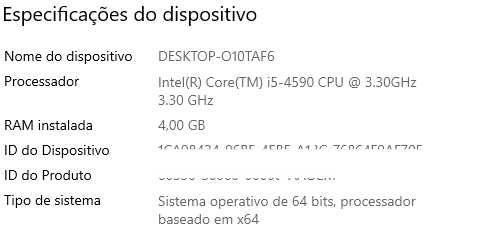 PC fixo Intel i5 500Gb