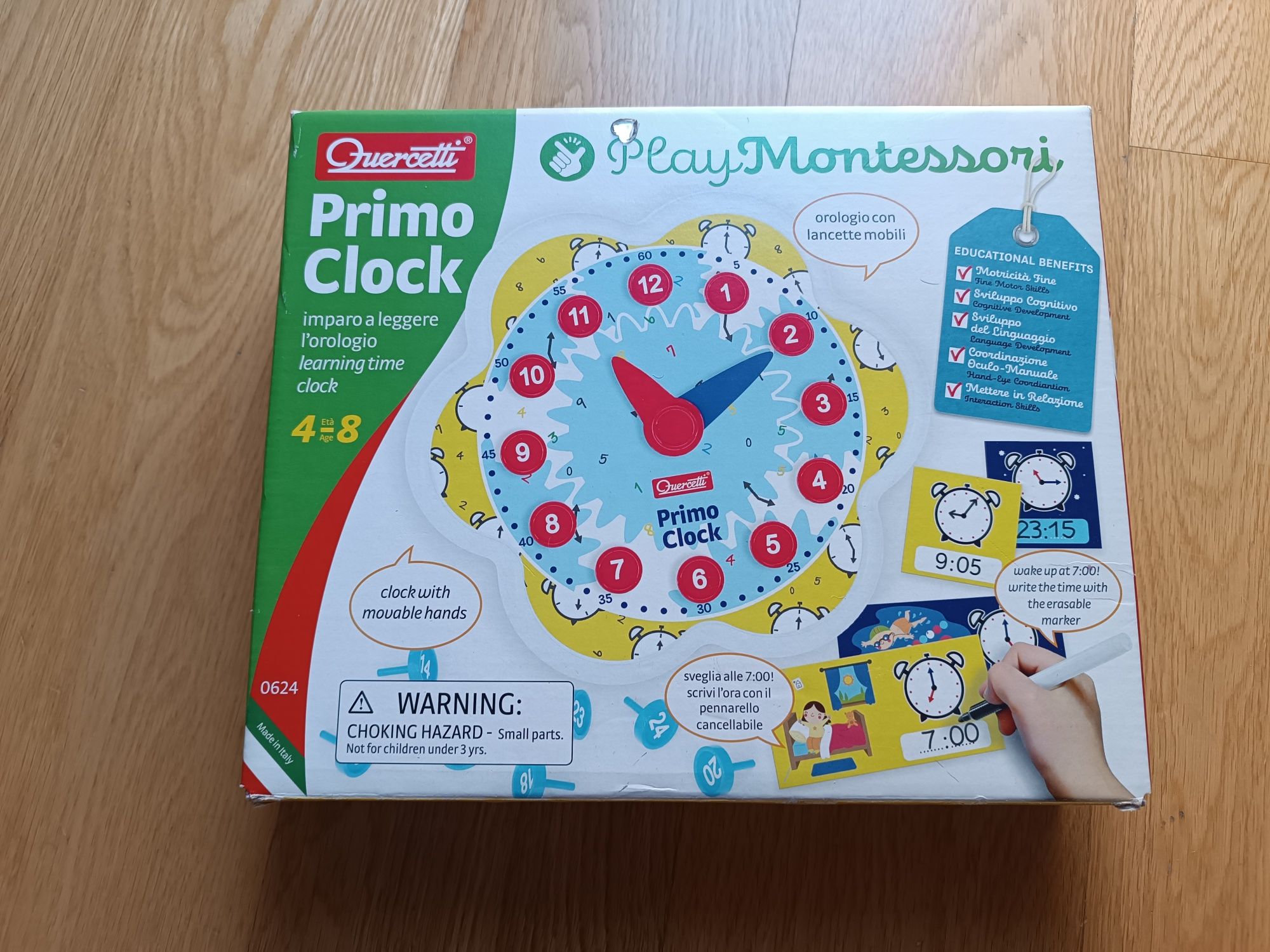 Jogo Montessori para aprender as horas