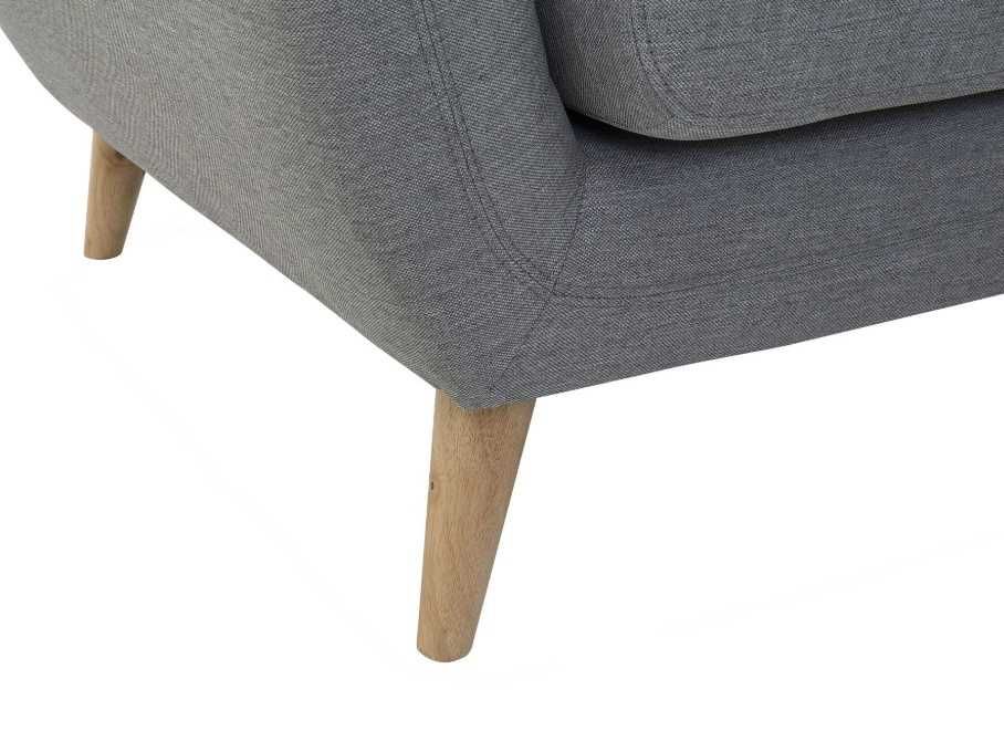 Beliani MOTALA – Sofa 3-osobowa, Szara, Styl Retro, Dębowe Nogi