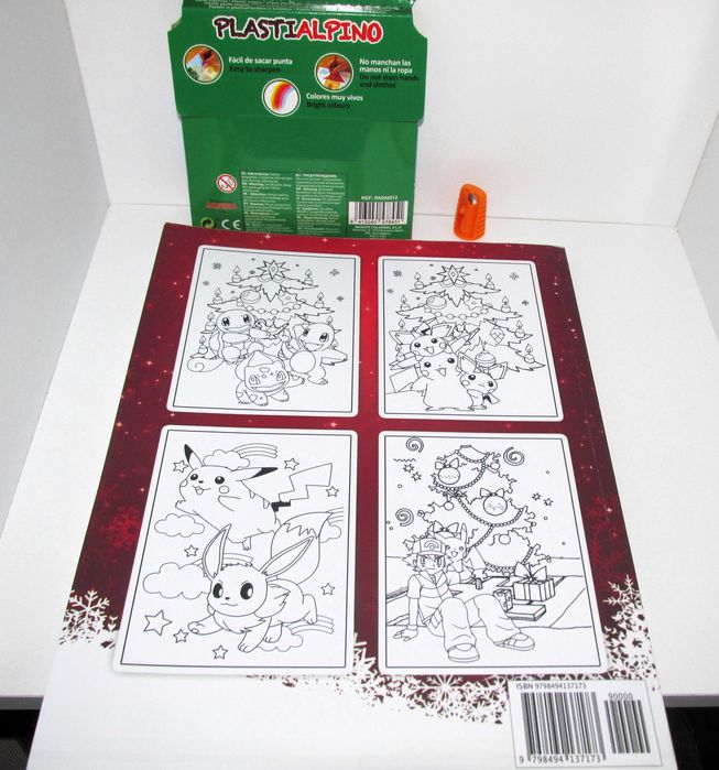 Livro De Natal Pokemon para Pintar com Lápis