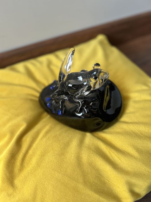 Żaba na szczęście szklana figurka duża okazja nowa ! Chiński talizman