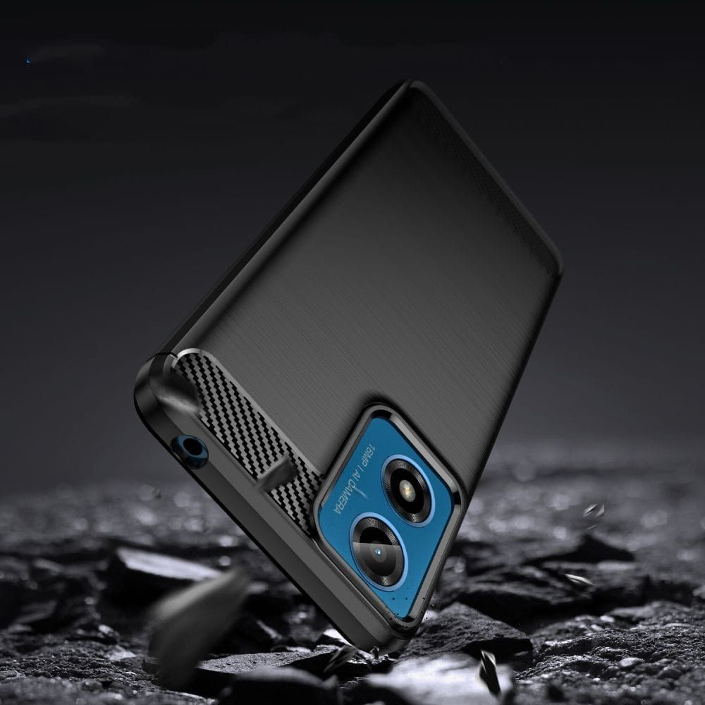 tech-protect tpucarbon motorola moto g24 / g24 power / g04 black