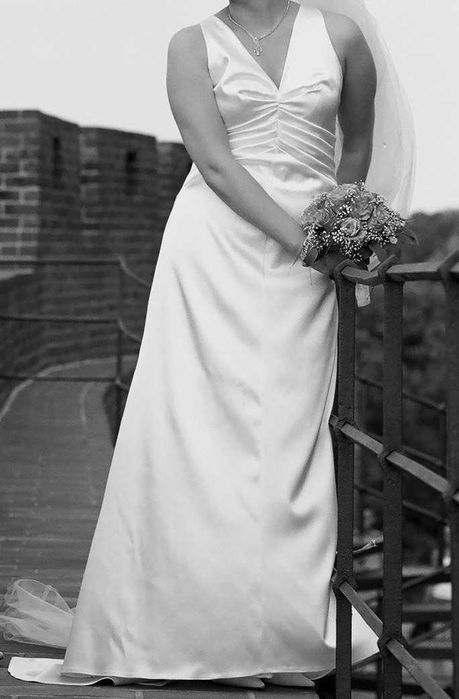 suknia ślubna z trenem rozmiar S szyta na miarę