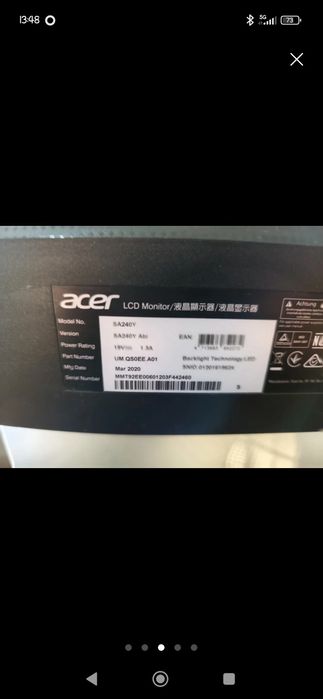Monitor Acer SA240Y 24 Preto