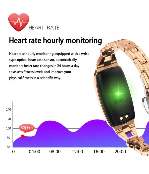 Smartwatch Frequência Cardíaca Relógio para Mulheres, resistente água.