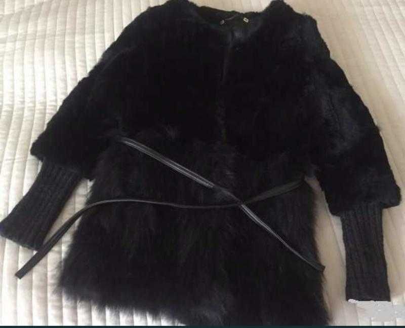 Куртка зимняя  р M кролик рекс песец